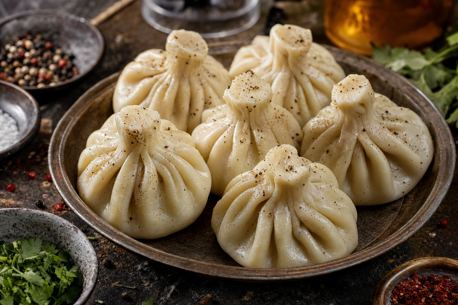 Kalakuri Khinkali — Tbilisi's city-style khinkali: juicy dumplings with beef, pork and cilantro