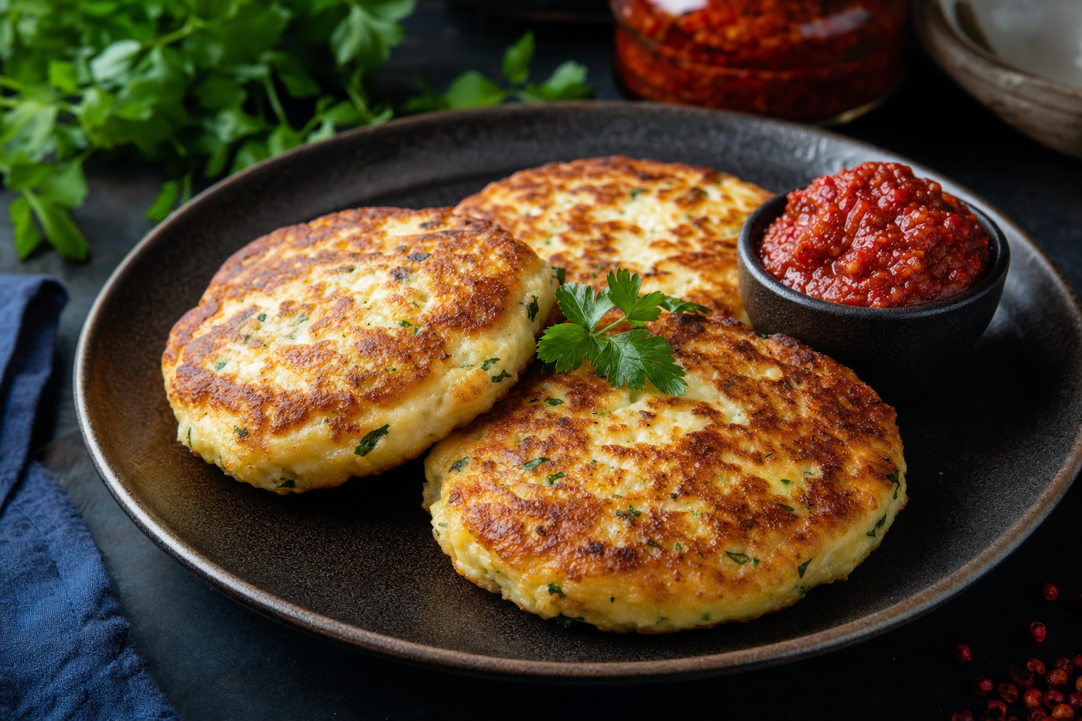 Zarmatsi Khachapuri — The quick pan version of khachapuri: curd cheese, grated cheese and herbs